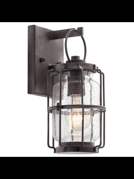 Kichler 39504 1-Light Weathered Zinc 60W Outdoor Wall Light