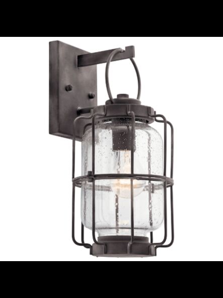 Kichler 39505 1-Light Weathered Zinc 60W Outdoor Wall Light