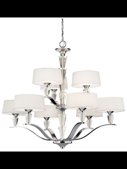 Kichler 42031CH 9-Lights Chrome 60W 2-Tier Chandelier
