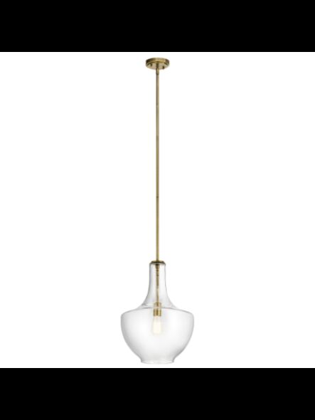Kichler 42046NBR 1-Light Natural Brass 100W Pendant