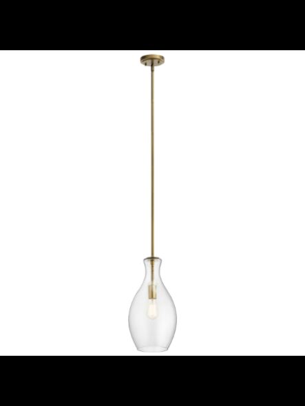 Kichler 42047NBR 1-Light Natural Brass 100W Mini Pendant