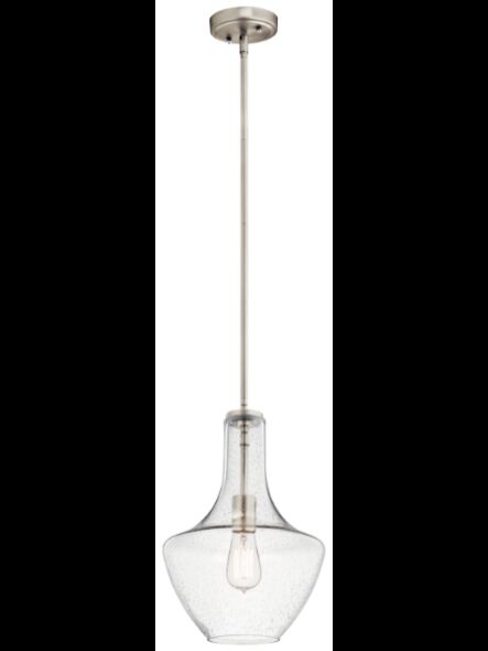 Kichler 42141NICS 1-Light Brushed Nickel 100W Pendant