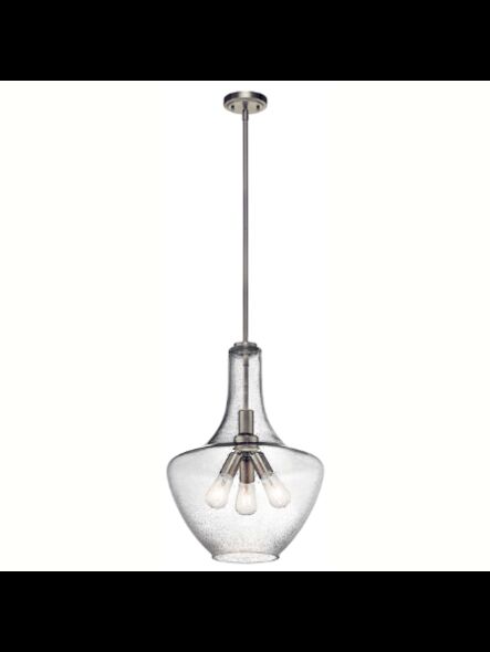 Kichler 42190NI 3-Lights Brushed Nickel 100W Pendant