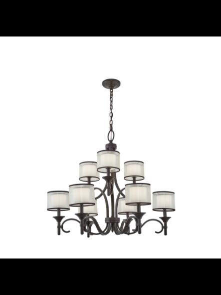 Kichler 42382MIZ 9-Lights Mission Bronze 60W 2-Tier Chandelier
