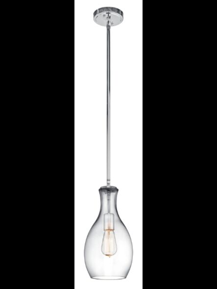 Kichler 42456CHCLR 1-Light Chrome 100W Pendant