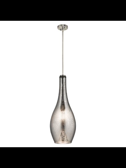Kichler 42475NIMER 1-Light Brushed Nickel 100W Pendant