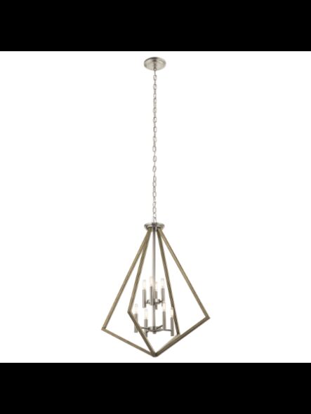 Kichler 43036DAG 8-Lights Distressed Antique Gray 60W 2-Tier Chandelier
