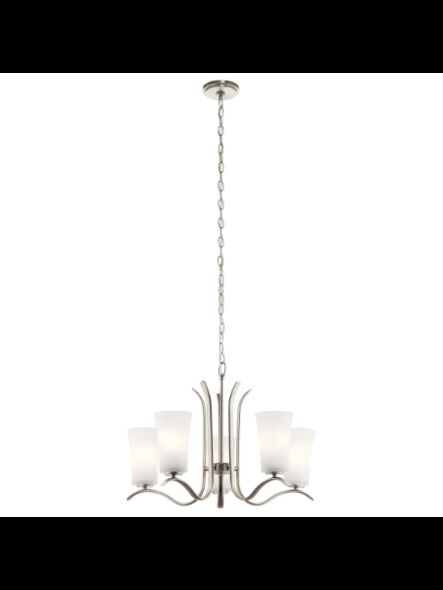 Kichler 43074NI 5-Lights Brushed Nickel 100W 1-Tier Chandelier