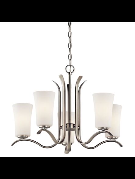 Kichler 43074NIL18 5-Lights Brushed Nickel 10W LED 1-Tier Chandelier