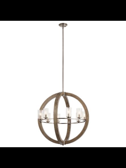 Kichler 43190DAG 8-Lights Distressed Antique Gray 60W 1-Tier Chandelier