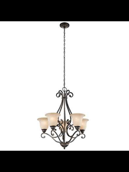 Kichler 43224OZ 5-Lights Olde Bronze 100W 1-Tier Chandelier