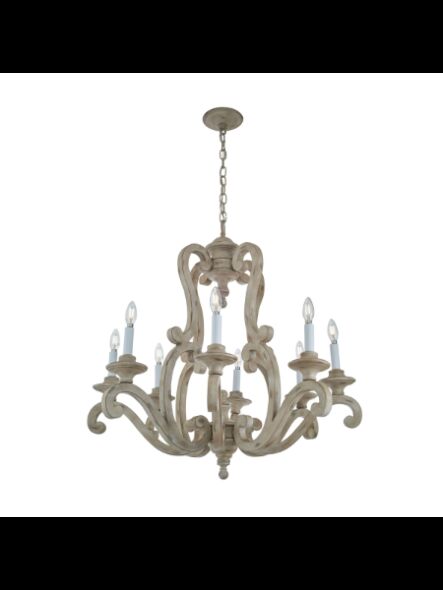 Kichler 43265DAW 8-Lights Distressed Antique White 60W 1-Tier Chandelier