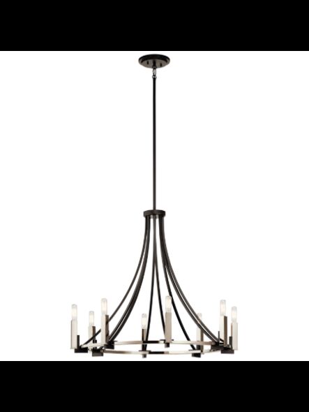 Kichler 43291BK 8-Lights Black 60W 1-Tier Chandelier