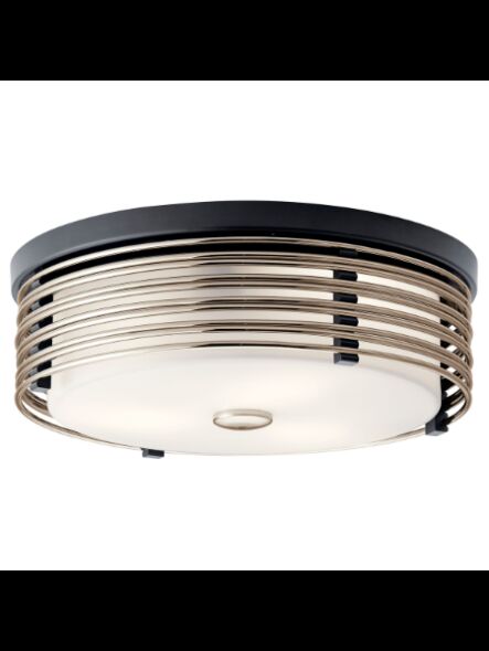 Kichler 43293BK 2-Lights Black 75W Flush Mount Ceiling Light
