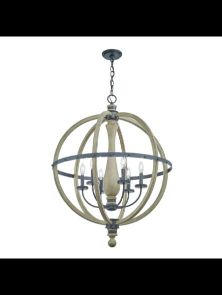 Kichler 43327DAG 6-Lights Distressed Antique Gray 60W 1-Tier Chandelier