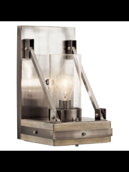 Kichler 43436CLP 1-Light Classic Pewter 100W Wall Sconce