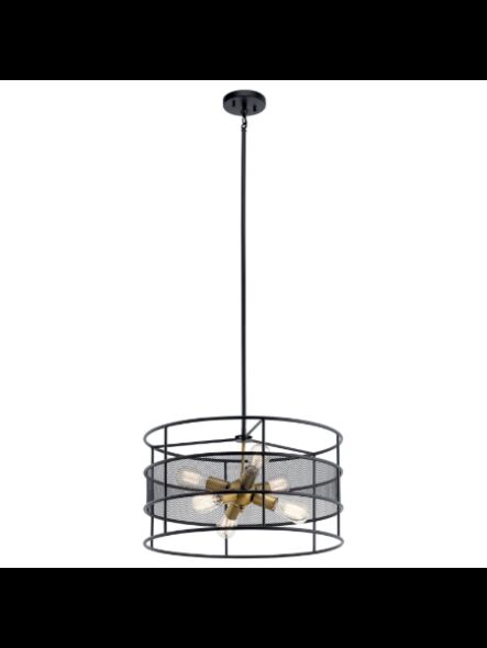 Kichler 43594BK 6-Lights Black 75W Round Chandelier