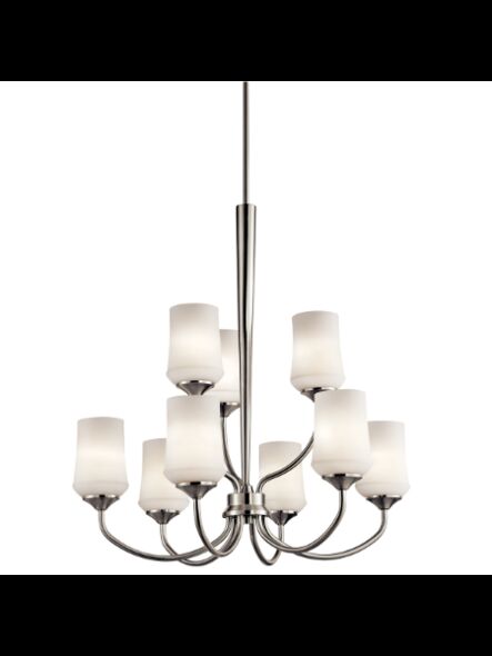 Kichler 43666NIL18 9-Lights Brushed Nickel 10W LED 2-Tier Chandelier