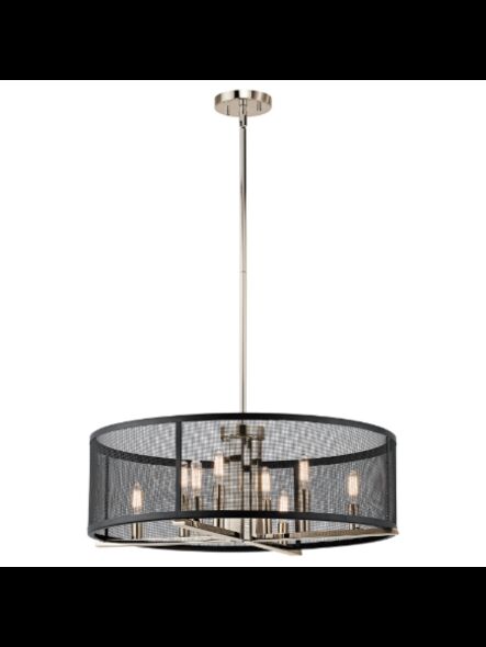 Kichler 43715PN 8-Lights Polished Nickel 60W Round Chandelier