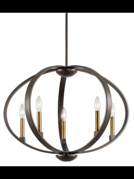 Kichler 43871OZ 5-Lights Olde Bronze 60W Round Chandelier