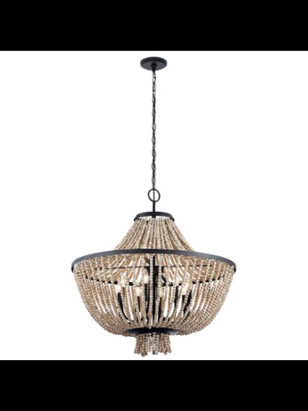 Kichler 43892DBK 8-Lights Distressed Black 60W 1-Tier Chandelier