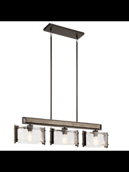 Kichler 43896OZ 3-Lights Olde Bronze 100W Linear Chandelier