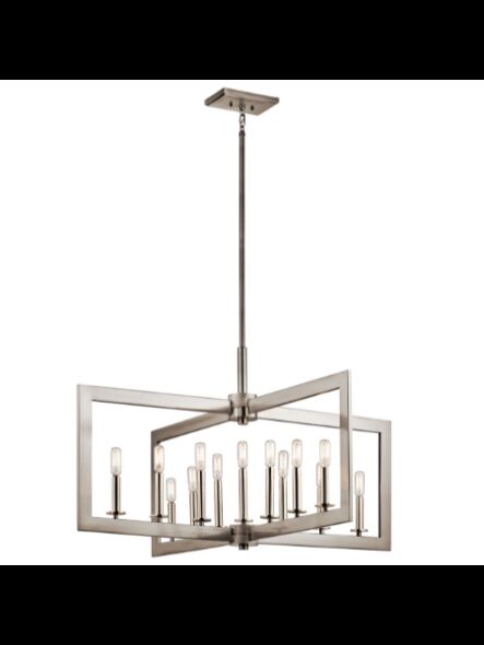 Kichler 43901CLP 13-Lights Classic Pewter 60W Linear Chandelier