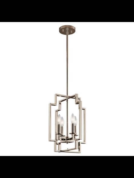 Kichler 43964PN 4-Lights Polished Nickel 60W Foyer Pendant