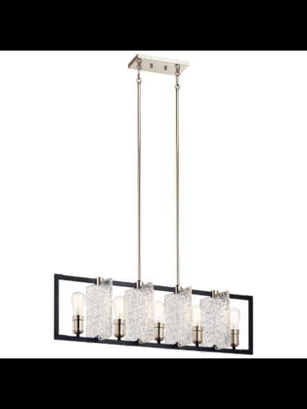 Kichler 43977BK 5-Lights Black 75W Linear Chandelier