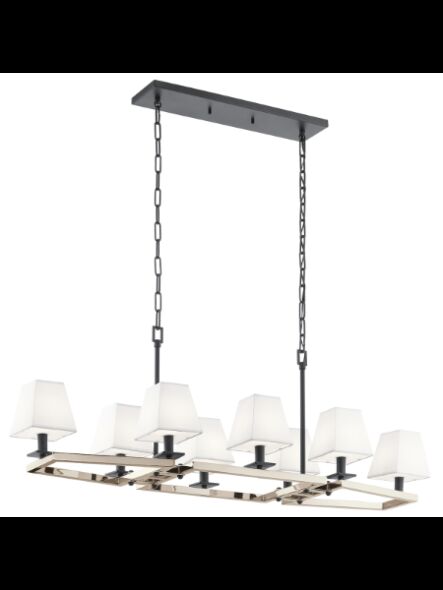 Kichler 44023PN 8-Lights Polished Nickel 60W Linear Chandelier