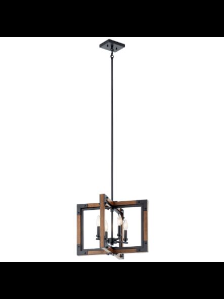 Kichler 44046AUB 4-Lights Auburn Stained 60W 1-Tier Chandelier