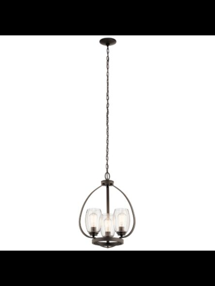 Kichler 44059OZ 3-Lights Olde Bronze 75W Mini Chandelier