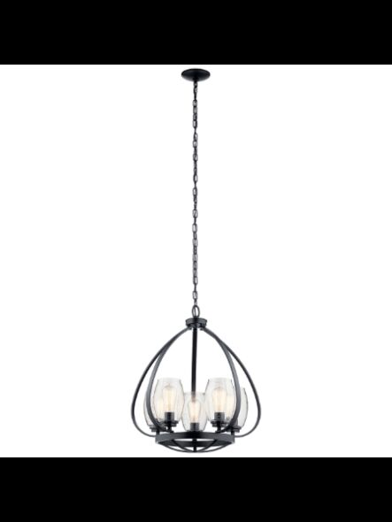 Kichler 44060BK 5-Lights Black 75W 1-Tier Chandelier