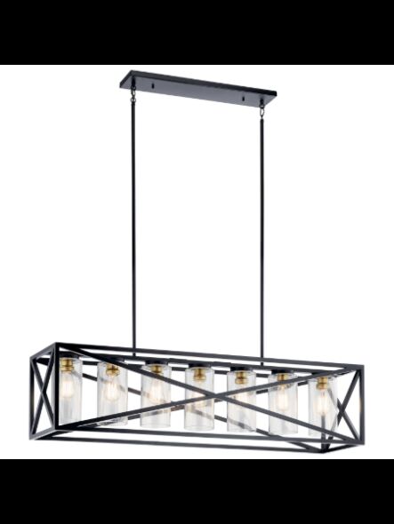 Kichler 44082BK 7-Lights Black 75W Linear Chandelier
