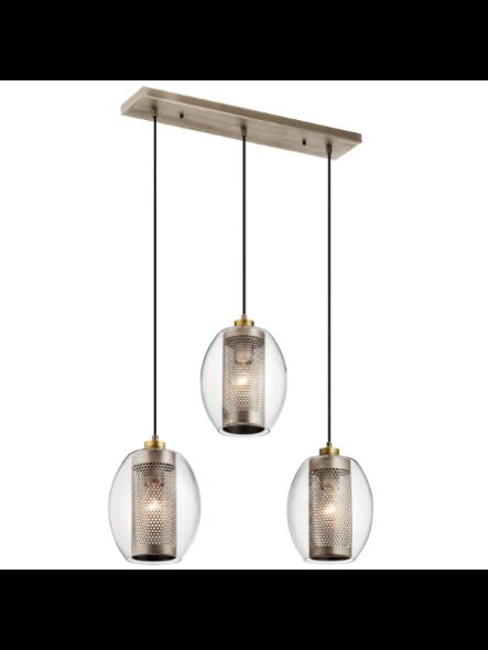 Kichler 44104AP 3-Lights Antique Pewter 75W Linear Chandelier