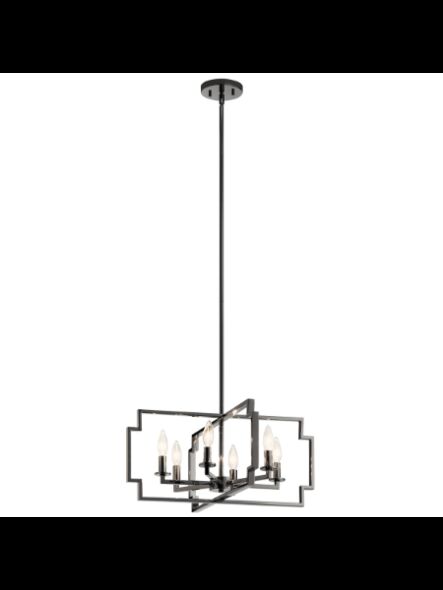 Kichler 44128MCH 6-Lights Midnight Chrome 60W 1-Tier Chandelier