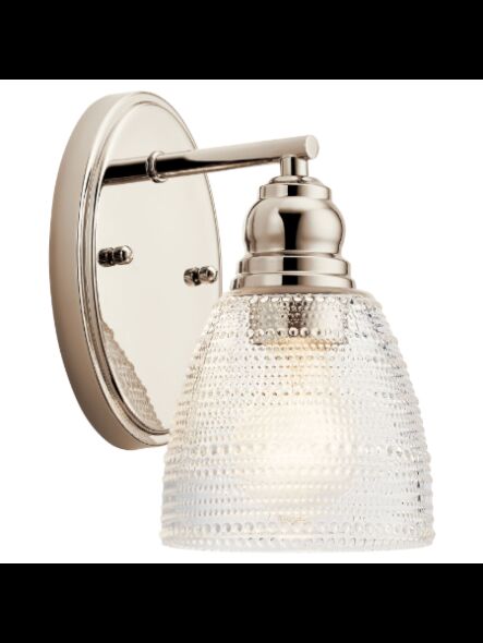 Kichler 44148PN 1-Light Polished Nickel 75W Wall Sconce