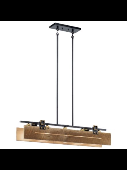 Kichler 44180BKT 5-Lights Textured Black 75W Linear Chandelier
