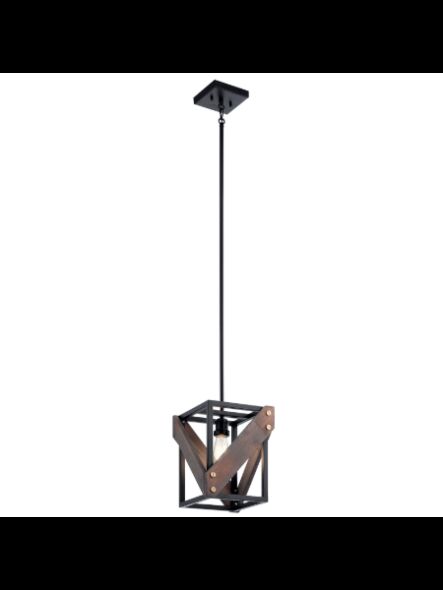 Kichler 44223BK 1-Light Black 75W Pendant