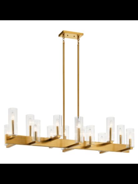 Kichler 44317FXG 14-Lights Fox Gold 60W Linear Chandelier