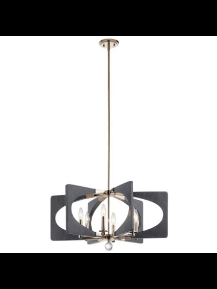 Kichler 44360DWG 6-Lights Driftwood Grey 60W Linear Chandelier