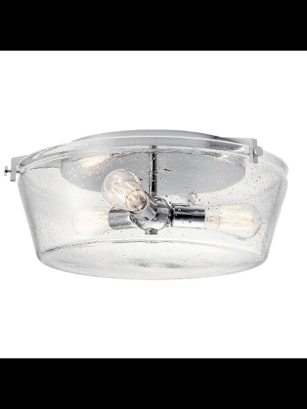 Kichler 45299CH 3-Lights Chrome 75W Flush Mount Ceiling Light