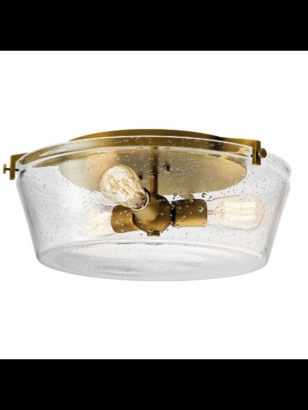 Kichler 45299NBR 3-Lights Natural Brass 75W Flush Mount Ceiling Light