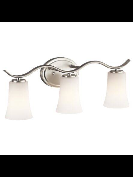 Kichler 45376NI 3-Lights Brushed Nickel 100W Vanity Light