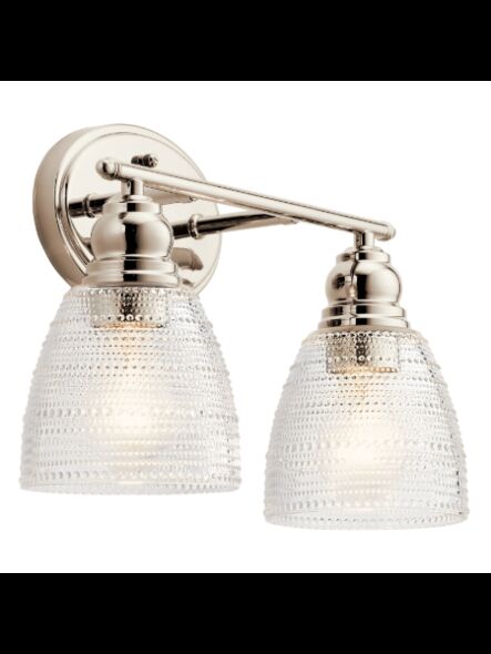 Kichler 45696PN 2-Lights Polished Nickel 75W Vanity Light