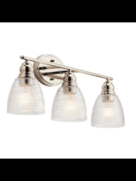 Kichler 45697PN 3-Lights Polished Nickel 75W Vanity Light