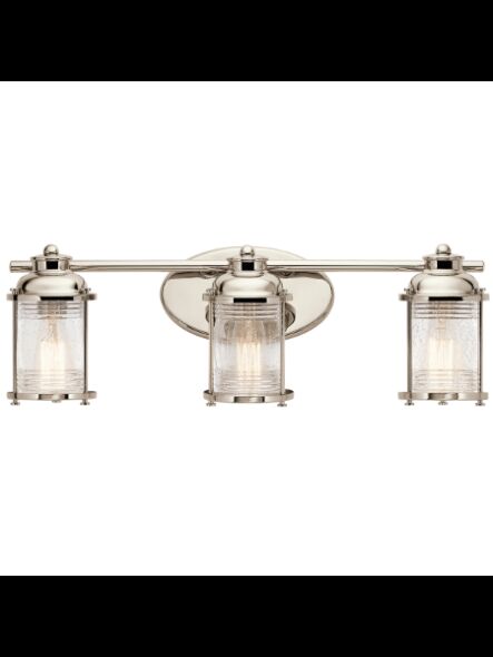 Kichler 45772PN 3-Lights Polished Nickel 100W Vanity Light