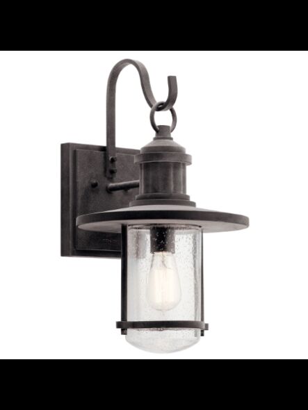 Kichler 49194WZC 1-Light Weathered Zinc 150W Outdoor Wall Light