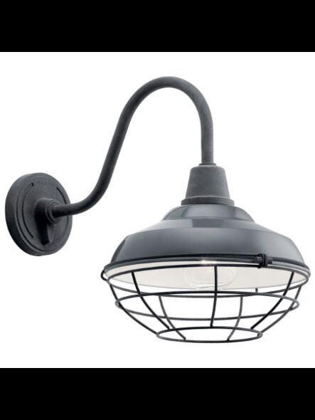 Kichler 49990GG 1-Light Gloss Grey 100W Outdoor Wall Light