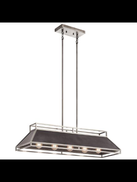Kichler 52037CLP 5-Lights Classic Pewter 75W Linear Chandelier